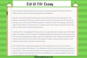 eid ul fitr essay in urdu for class 6